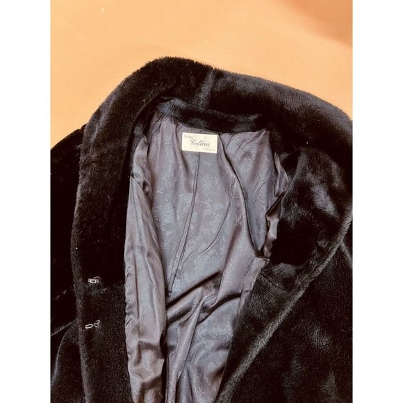 20% OFF!! - SALE 🚨Vintage 80s Black Faux Fur Ankle Length Unisex Oversized Coat - Picture 4 of 10